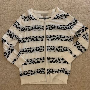 Banana republic cheetah leopard zip cardigan